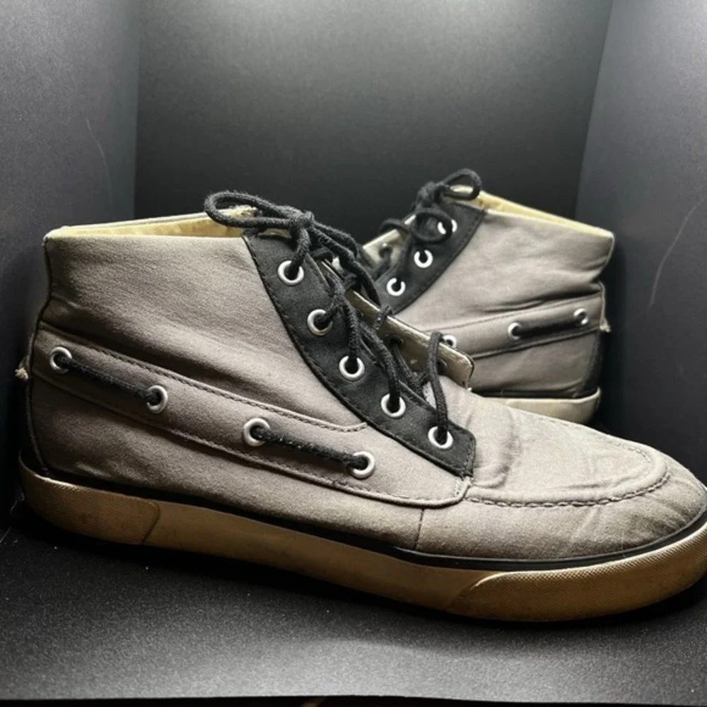 Polo‎ Ralph Lauren Lander Mens Size 8.5 Gray White Casual Chukka Shoes Sneakers